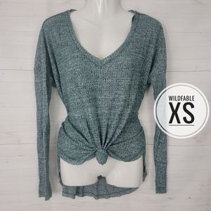 NWT XS Wild Fable Green Knot Top